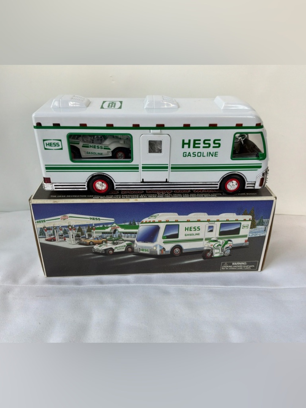 1998 Hess Truck Recreation Van with Dune Buggy and Motorcycle